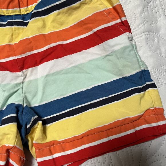 Hanna Andersson Rainbow Striped Poplin Shorts Size 4 - Picture 4 of 5